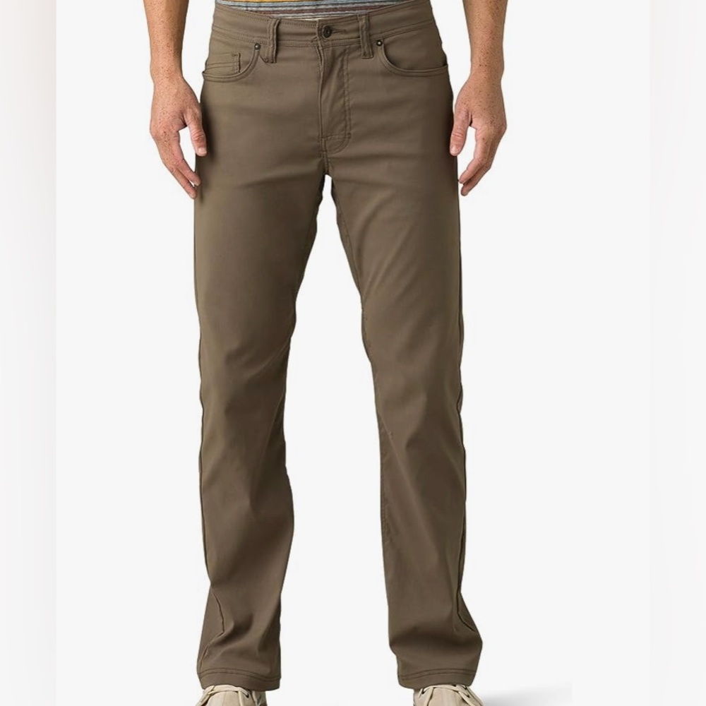 Prana Brion Pant (Color Mud, 34x32, Slim Fit)